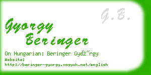 gyorgy beringer business card